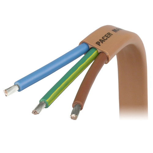 Pacer 6\/3 AWG Triplex "Euro" Cable - Tan Jacket - Brown, Green\/Yellow,  Light Blue Conductors - 100' [W6\/3EURO-100]