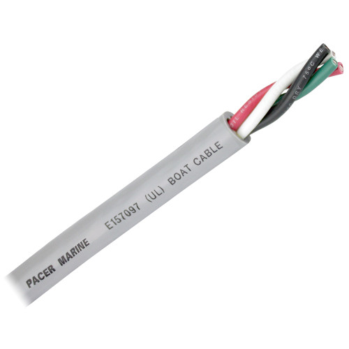 Pacer Round 4 Conductor Cable - 100'  Grey Jacket - 8\/4 AWG - Black, Red, Green,  White [WR8\/4G-100]