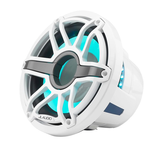 JL Audio M6 10" Marine Subwoofer w\/Gloss White Sport Grille  Transflective LED Lighting - M6-10W-S-GwGw-i-4 [010-03489-00]