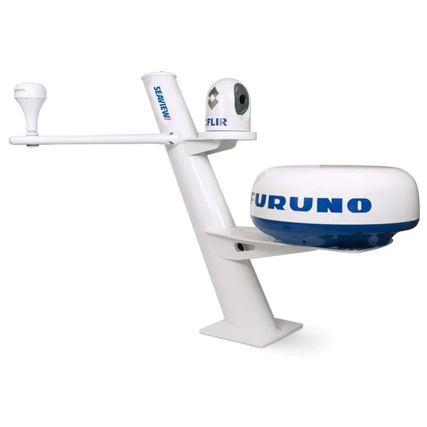 Seaview 30" Tapered Closed Dome Aft Leaning Radar Mount w\/Camera\/Searchlight Mount, Removable Spreaders  10x10 Base Plate [PMABC37SV2]