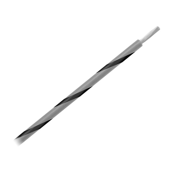 Pacer 14 AWG Gauge Striped Marine Wire 500' Spool - Grey w\/Black Stripe [WUL14GY-0-500]