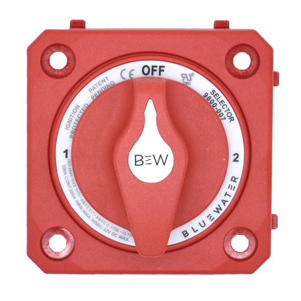 Bluewater Off\/1\/2\/Both Battery Switch - Panel Mount - Red [9800-007-10]