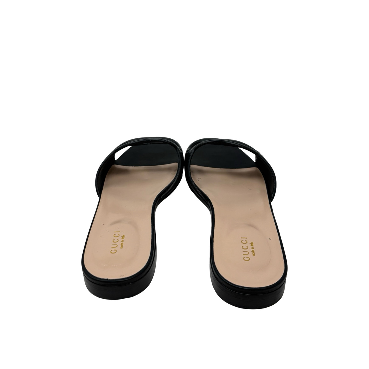 Gucci Interlocking G Sandal Black Flats