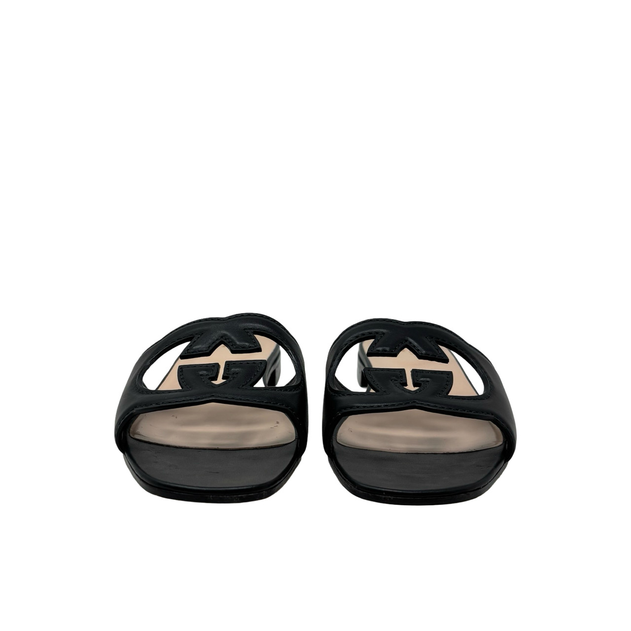 Gucci Interlocking G Sandal Black Flats