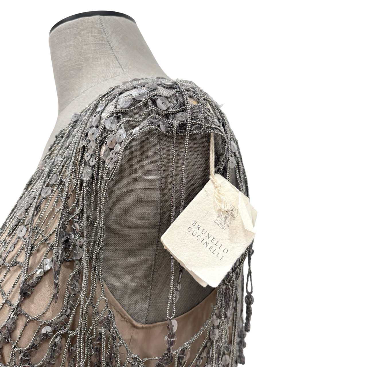 Brunello Cucinelli Glistening Embroidery Dress 2025 Spring