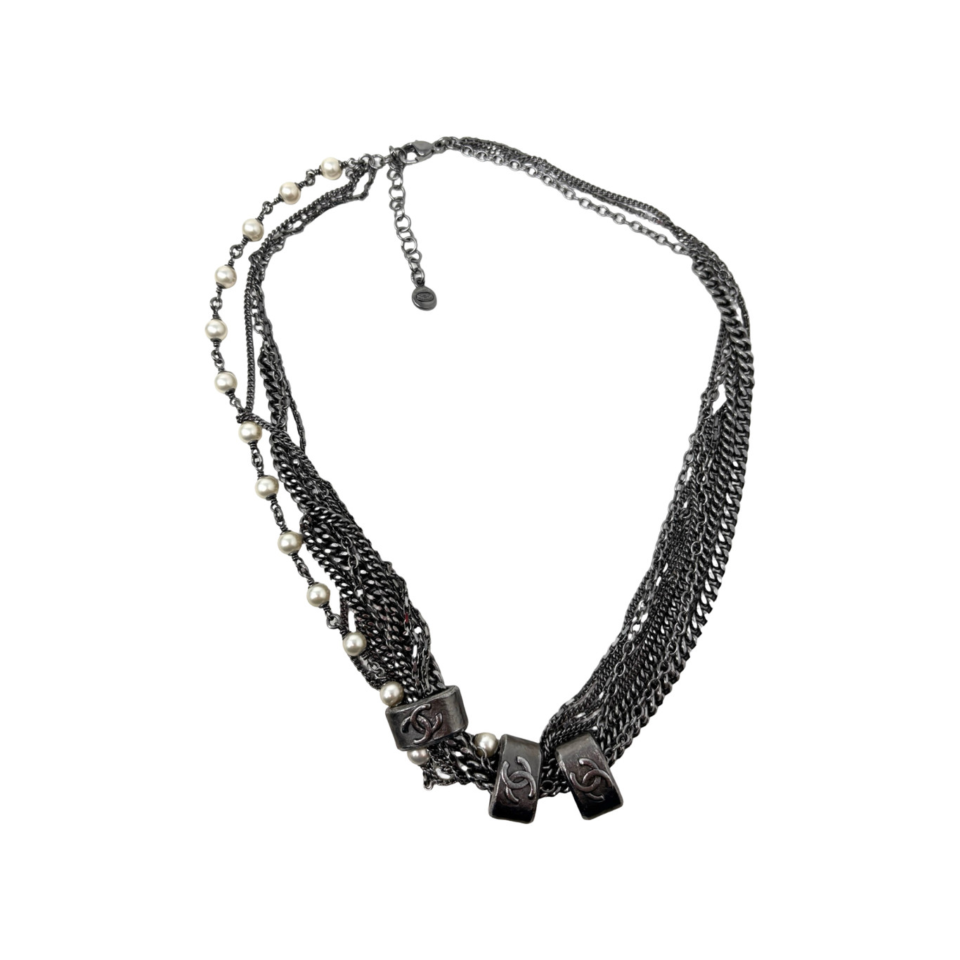 Chanel Silver Chain with Pearls and Charms