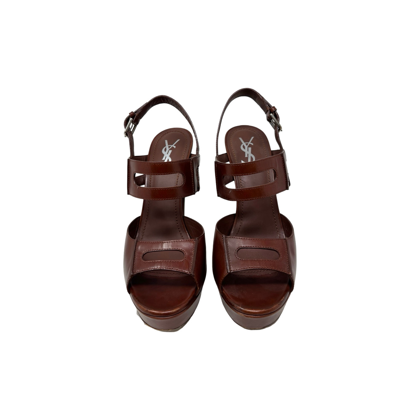 Yves Saint Laurent Brown Sandal Pumps