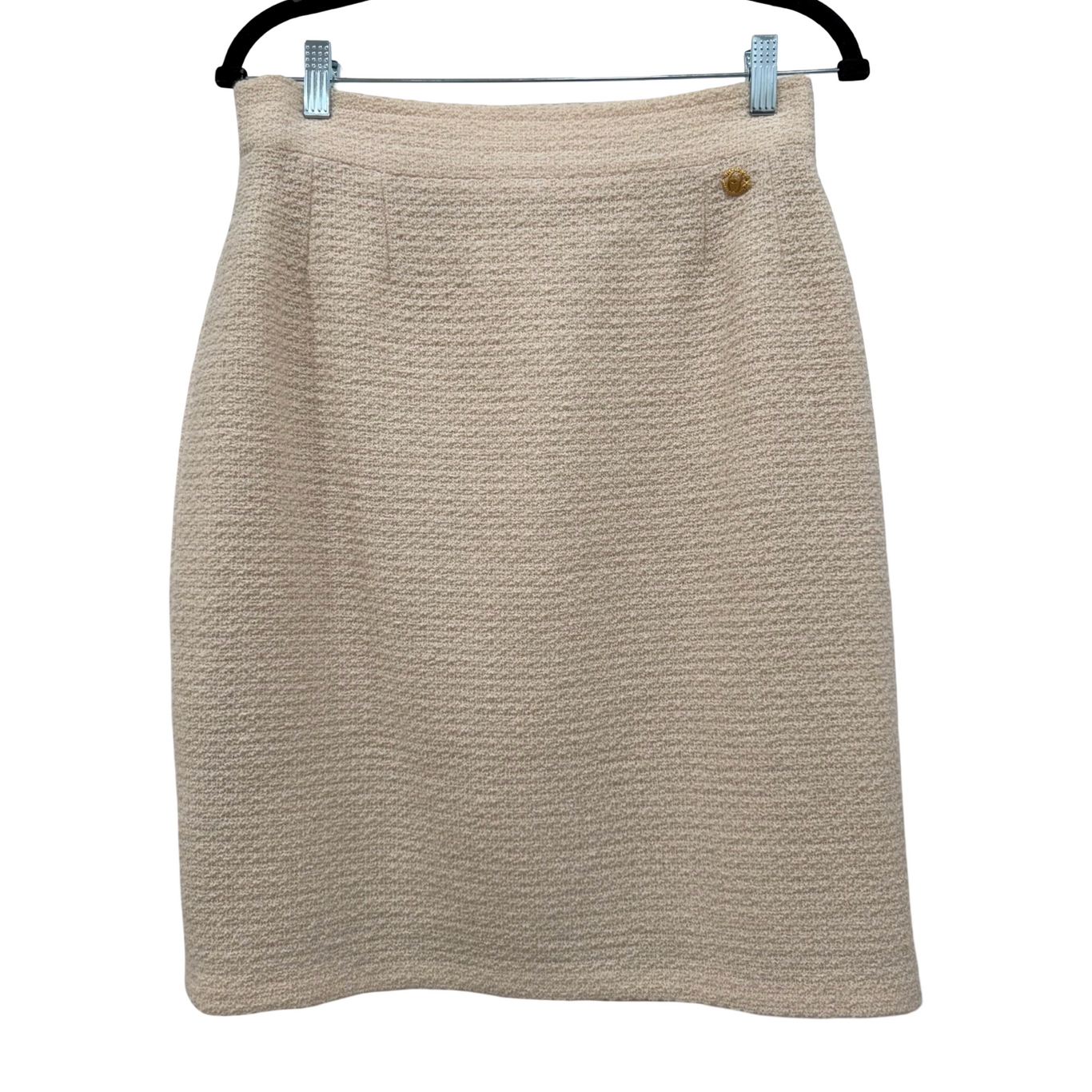 Chanel Ivory Wool Skirt Midi