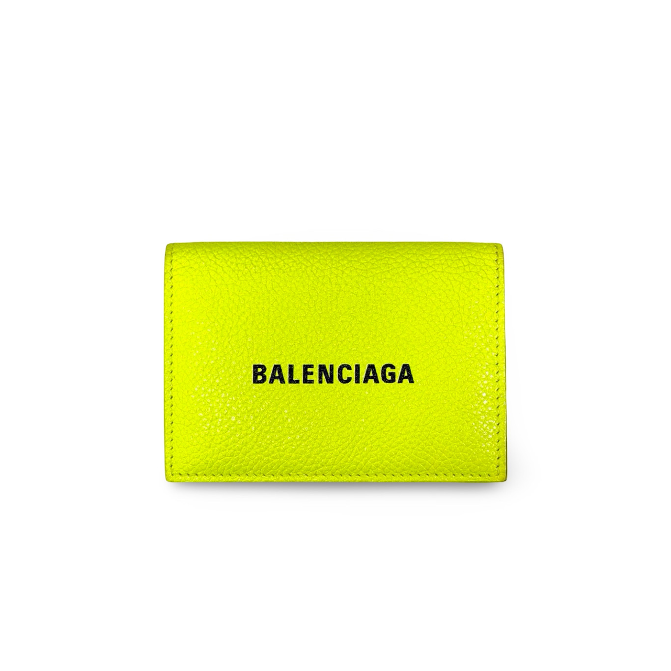 Balenciaga Bright Green Cash Mini Trifold Wallet