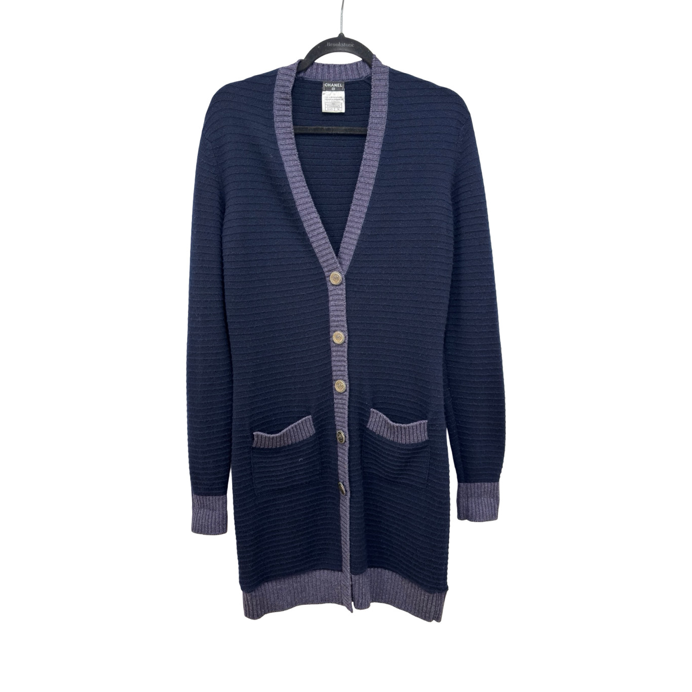 Chanel Navy Blue Cashmere Sweater Vintage 2008