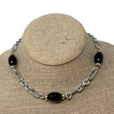 David Yurman Onyx Cable Figaro Necklace