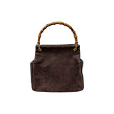 Gucci Brown Suede Bamboo Handle