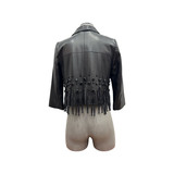 Worth Beaded Black Fringe Jacket
