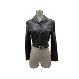 Versace Cropped Black Leather Jacket