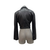 Versace Cropped Black Leather Jacket