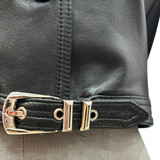 Versace Cropped Black Leather Jacket