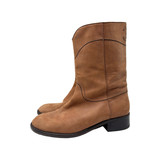 Chanel Brown Nubuck Leather Riding Boots