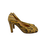 Bottega Tan and Brown Snakeskin Shoes