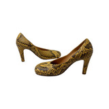 Bottega Tan and Brown Snakeskin Shoes