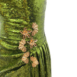 Custom Green Sequin Strapless Gown