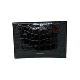 Alexander McQueen Black Embossed Skull Clutch