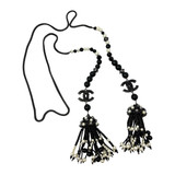 Chanel Black & Pearl Beaded Necklace