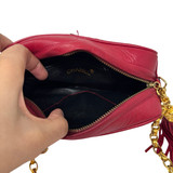 Chanel Raspberry Red Quilted Shoulder Bag