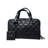 Black Chanel Wild Stitch Quilted Handbag