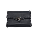 Vantino Garavani Black Rockstud Grainy Calfskin