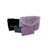 YSL "The Lulu Puffer" Clutch Liliac Shearling Fur