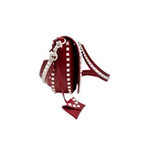 Valentino Garavani Red & White Free Rockstud Saddle Bag