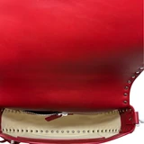 Valentino Garavani Red & White Free Rockstud Saddle Bag