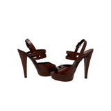 Yves Saint Laurent Brown Sandal Pumps