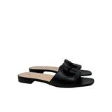 Gucci Interlocking G Sandal Black Flats