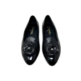 Chanel Black Leather Camellia Flower