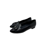 Chanel Black Leather Camellia Flower