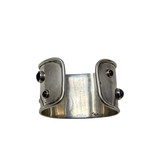 Elyse Silver Cuff With Purple, Grey & Red Stone