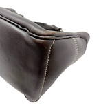 Celine Brown Boogie Handbag  with White Stitching