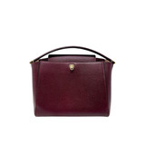 Valextra Brera Top Handle Maroon Grained Leather