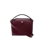 Valextra Brera Top Handle Maroon Grained Leather