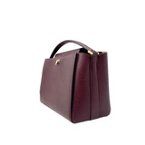 Valextra Brera Top Handle Maroon Grained Leather