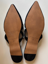 Private Listing  The White Company Black Suede Rhinestone Mules
