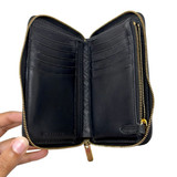 Burberry Black Zip Around Pat-Leather Wallet