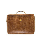 Balmain Brown Ostrich Leather Briefcase