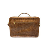 Balmain Brown Ostrich Leather Briefcase