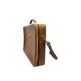 Balmain Brown Ostrich Leather Briefcase