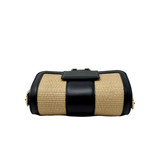 Longchamp Box-Trot Raffia & Leather Crossbody Bag