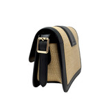 Longchamp Box-Trot Raffia & Leather Crossbody Bag