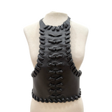 Fendi SS16 Black Braided Bondage Leather Vest