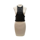 Fendi SS16 Black Braided Bondage Leather Vest